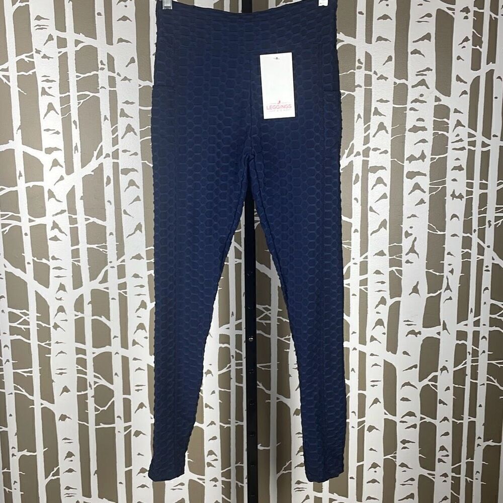 Leggings Park Active Wear High Rise Butt Enhancing Leggings NEW M Navy Blue